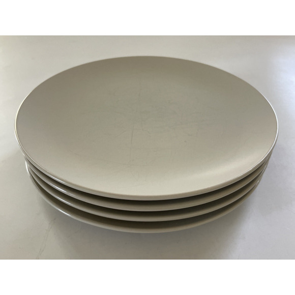 SET of 4 IKEA of Sweden 12011 Matte Sand Beige Salad Plates 8” Round READ - Picture 1 of 10